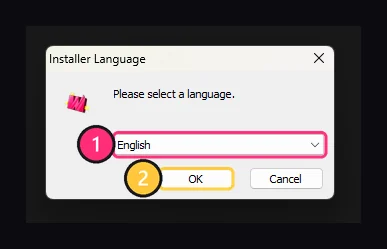 انتخاب زبان نصاب لانچر وایورن